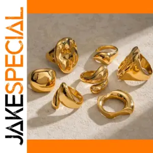 Modern Gold Stainless Steel Ring Set