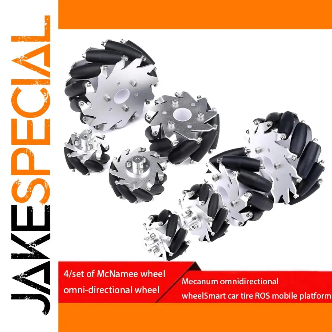 Omnidirectional Robot Wheel Set with Aluminum Hubs 1 Omnidirectional Robot Wheel Set with Aluminum Hubs