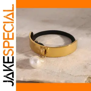 Elegant Gold Stainless Steel Pearl Headband