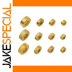 Stainless Steel Textured Spacer Beads Set