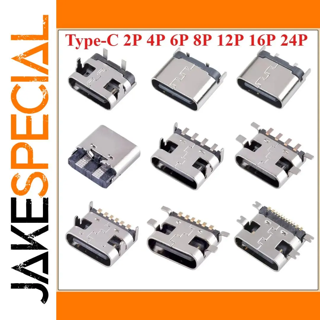 Set of 10 USB Type-C Female Ports for DIY Projects 1 Set of 10 USB Type-C Female Ports for DIY Projects