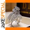 Silver Zircon Ring Set for Women