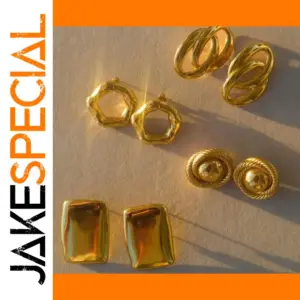 Stainless Steel Gold-Etched Earrings Collection