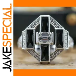 Bold Silver-Tone Geometric Cocktail Ring