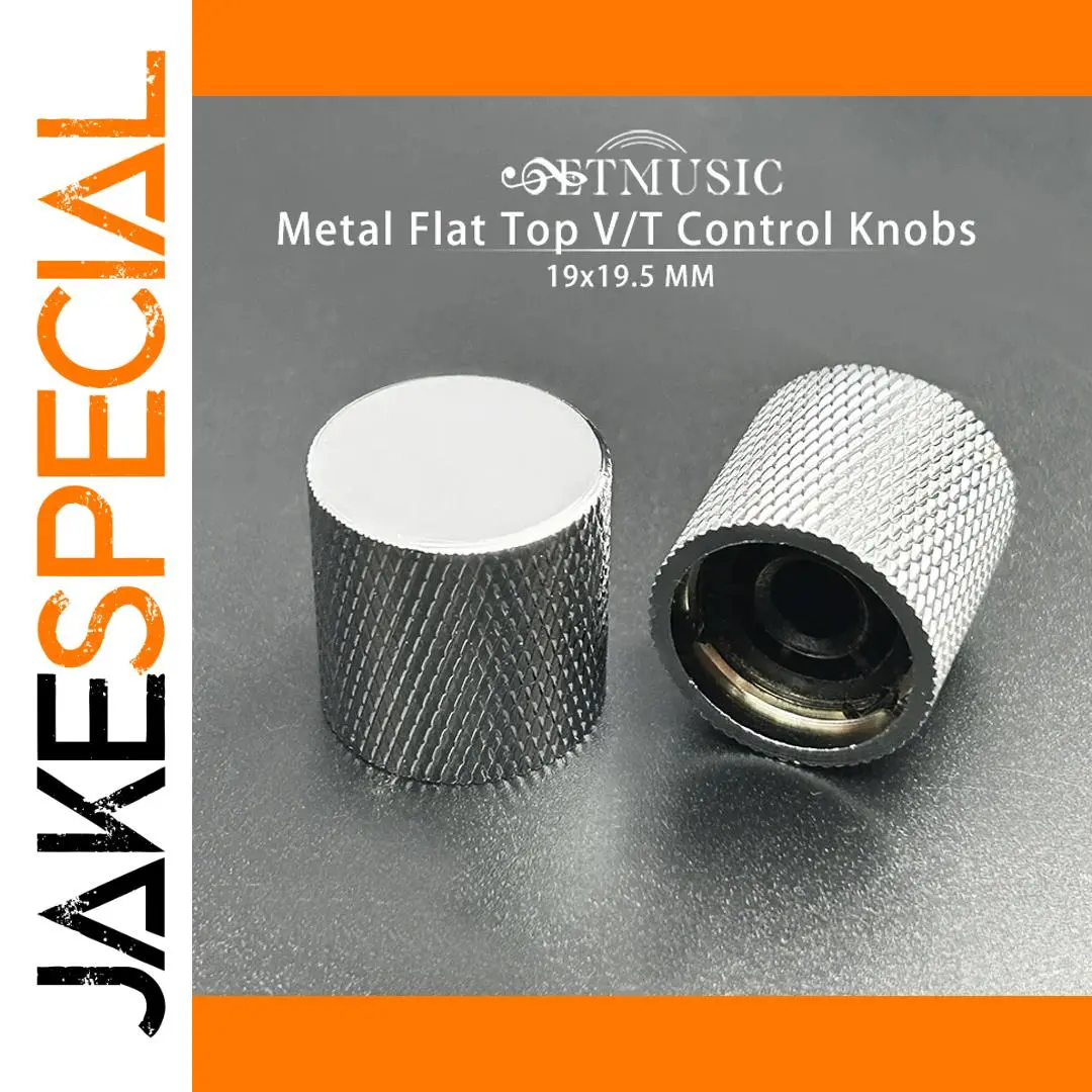 Chrome Metal Control Knobs for Bass Guitars 1 Chrome Metal Control Knobs for Bass Guitars