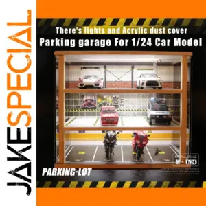 1:24 Scale Wooden Car Garage Model for Collectors