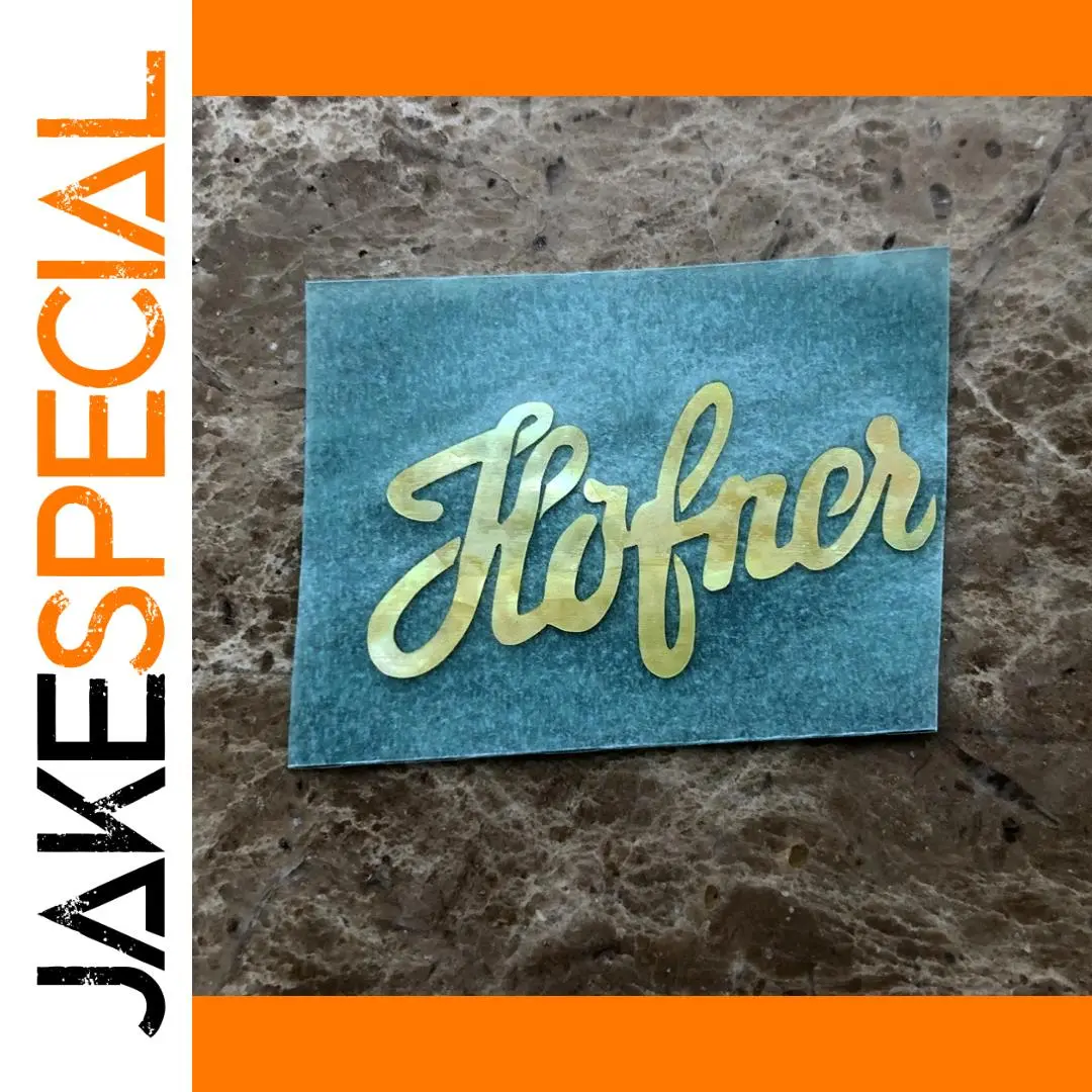 Hofner Bass Logo Decal in Gold Mother-of-Pearl 1 Hofner Bass Logo Decal in Gold Mother-of-Pearl