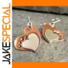 Vintage Copper Drop Earrings with Heart Motif