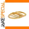 Elegant Stainless Steel Gold-Tone Bangle Set