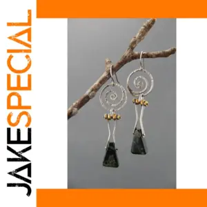 Vintage Black Stone Drop Earrings