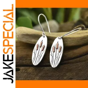 Vintage Botanical Oval Drop Earrings