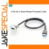 USB 3.0 Panel Mount Extension Cable 0.3m