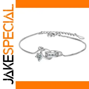 Sterling Silver Double Circle Charm Bracelet