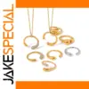 Stainless Steel Jewelry Set with PVD Gold