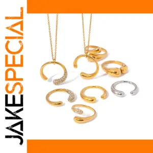 Stainless Steel Jewelry Set with PVD Gold
