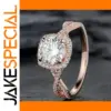 Rose Gold Women's Geometric Zircon Ring