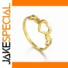 Hollow Heart Ring in 18k Gold Finish