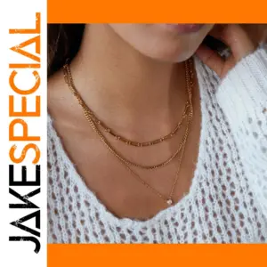Elegant 3-Layer Gold Stainless Steel Necklace