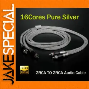 Premium Sterling Silver RCA Audio Cables, 16-Core OCC