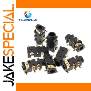 Set of 20 Black 3.5mm Headphone Jacks PJ-327A