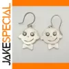 Vintage Silver Drop Earrings with Playful Faces