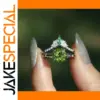 Vintage Silver Green Zircon Ring for Women