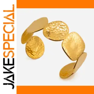 Stainless Steel Gold-Plated Hammered Bangle