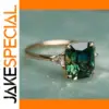 Elegant Green Zircon Wedding Ring for Women