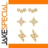 Gold-Tone Stainless Steel Earring Set for Women