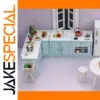 Miniature Blue Dollhouse Kitchen Set