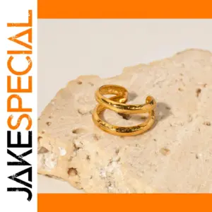 Gold Stainless Steel Double Circular Earrings
