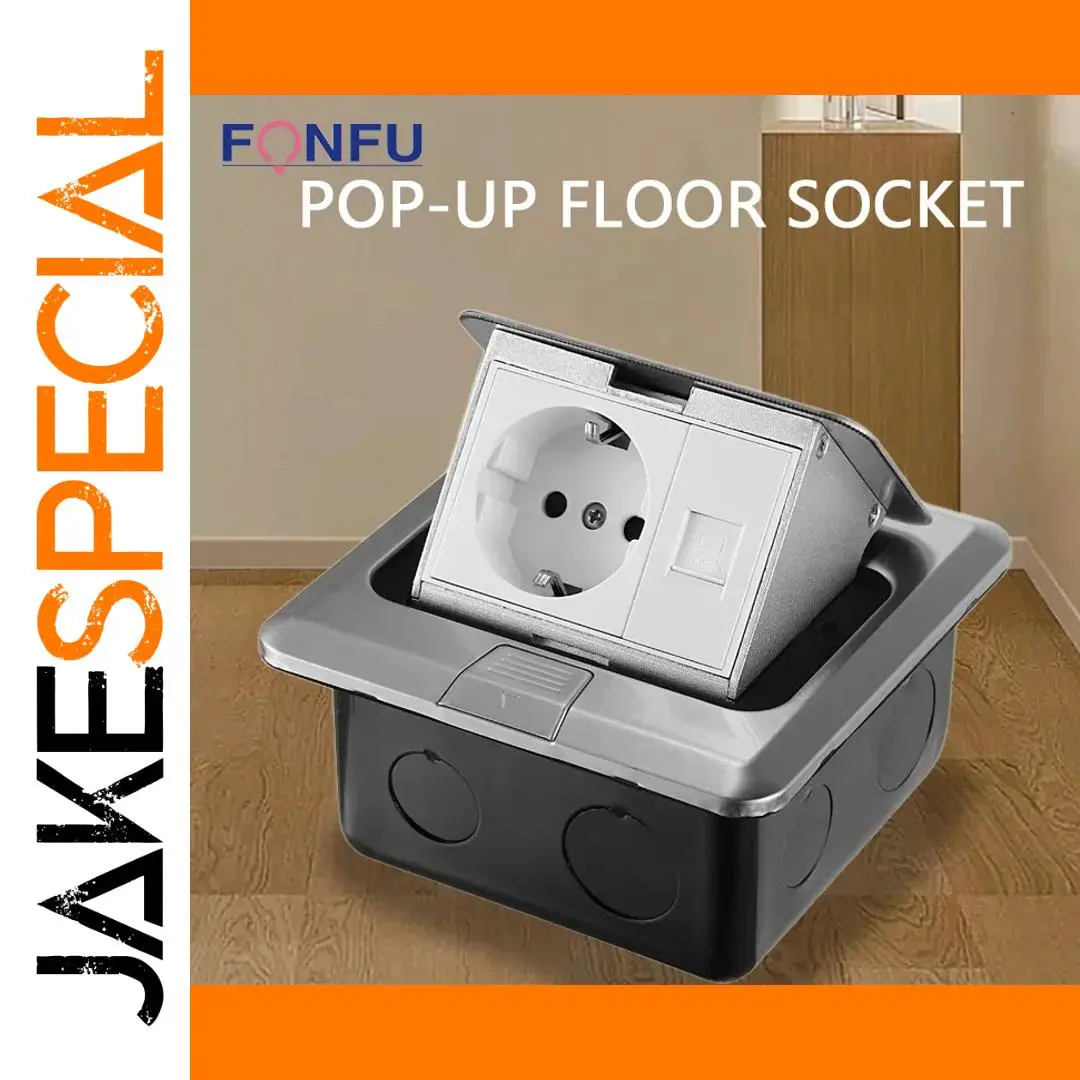 Pop-Up Floor Socket 120x120mm Silver or Gold 1 Pop-Up Floor Socket 120x120mm Silver or Gold
