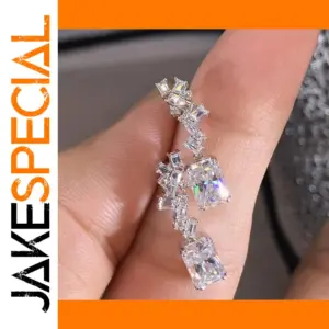 Modern Silver Geometric Earrings with Cubic Zirconia