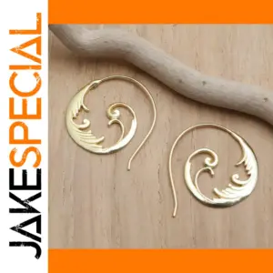 Gold Feather Earrings for Women