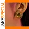 Stainless Steel Sunflower Earrings Set
