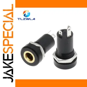 100Pcs Black Gold-Plated 3.5mm Audio Jack Sockets