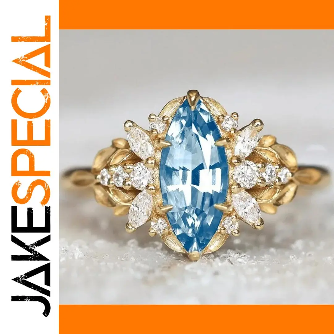 Elegant Blue Zircon Cocktail Ring for Women 1 Elegant Blue Zircon Cocktail Ring for Women