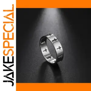 Stainless Steel Hollow Cross Ring 5.5mm