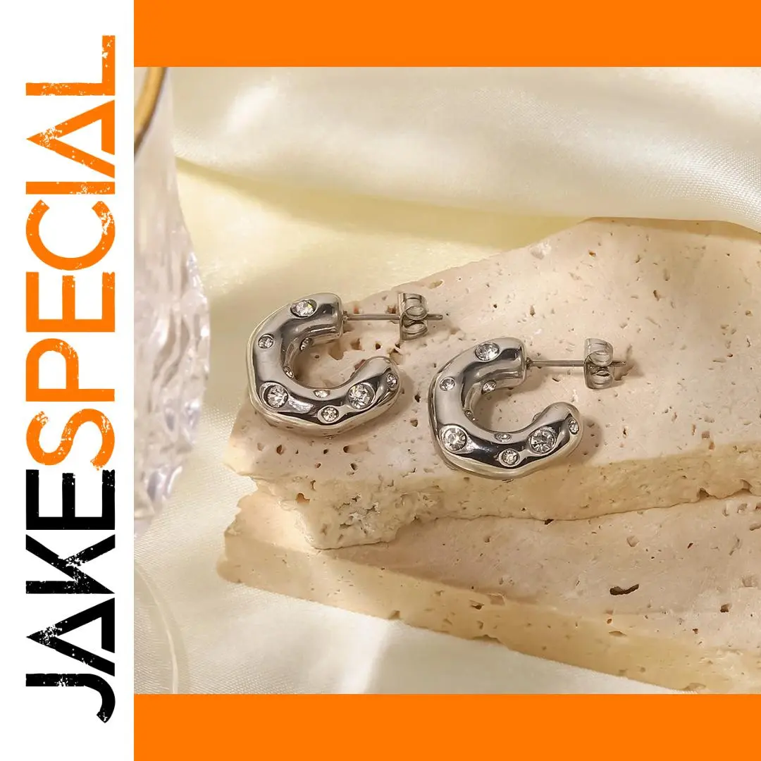 Stainless Steel Geometric Hoop Earrings 1 Stainless Steel Geometric Hoop Earrings