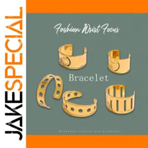 Elegant Adjustable Stainless Steel Gold Cuff Bracelet