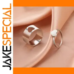 Elegant Heart Couple Rings for Love