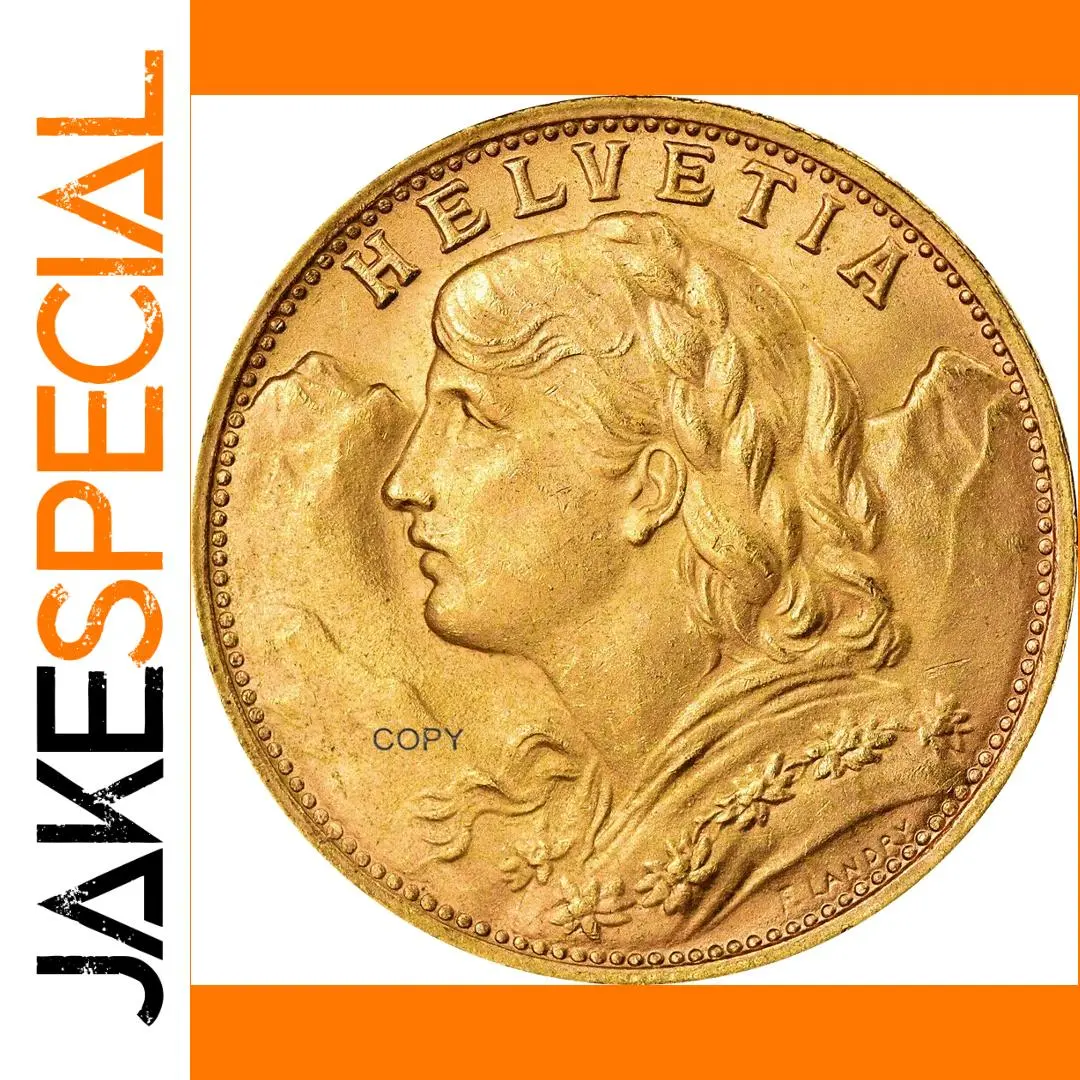 Vintage Swiss 20 Francs Replica Coin 1 Vintage Swiss 20 Francs Replica Coin