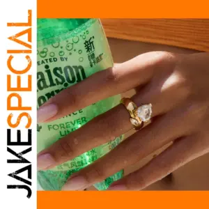 Elegant Gold Zircon Women's Stainless Steel Ring