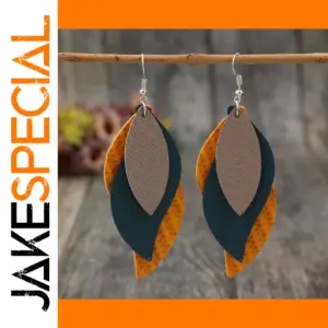Vintage S-Shaped Leaf Dangle Earrings