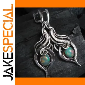 Vintage Multicolor Oval Stone Earrings