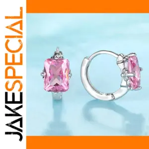 Square Zircon Garnet Stud Earrings for Women