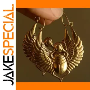 Vintage Gold Wing Earrings with Feather Textures