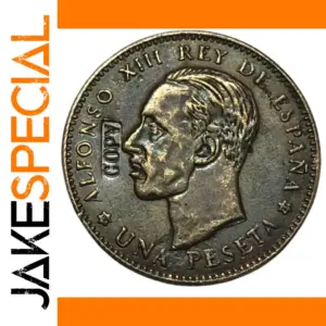 1927 Spain Alfonso XIII 1 Pesetas Replica Coin