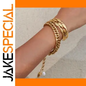 Gold-Tone Stainless Steel Fish Cuff Bracelet