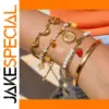 Stainless Steel Colorful Charm Bracelet